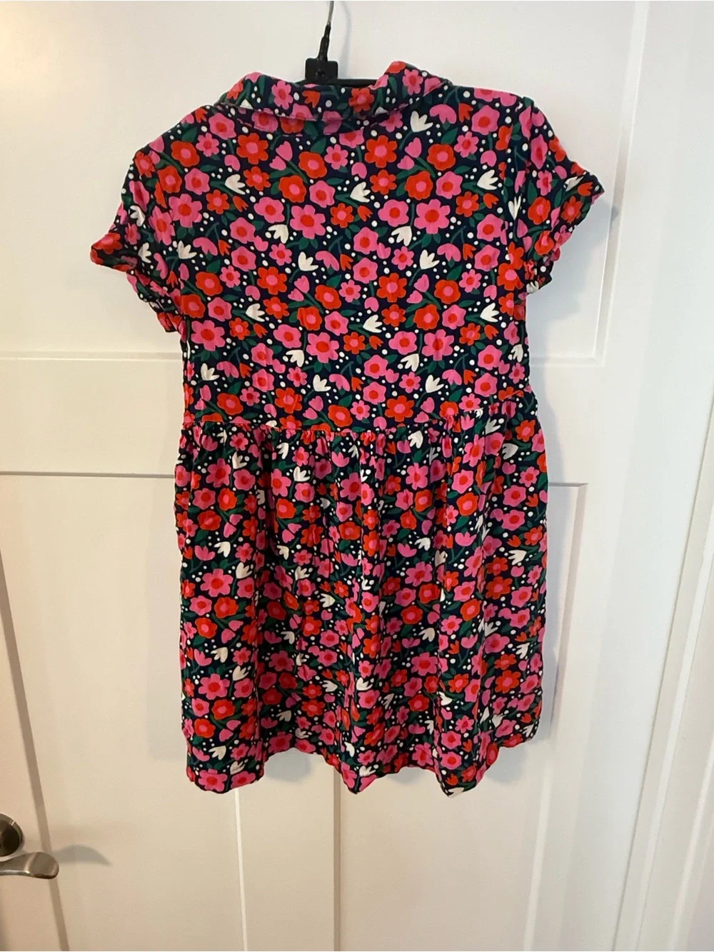Hanna Anderssson girls  Floral Button-Front Dress in Pink & Red like new size 8